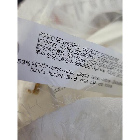 ZARA White TEXTURED TOP Crop Removable Straps Size M NEW #F - Picture 12 of 13